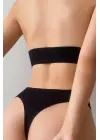 Omarı Siyah Seamless Tanga Sütyen Seti