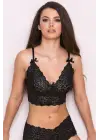 Omarı Dantelli Bralet Takımı Siyah Şortlu Kadın İçin