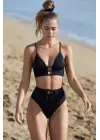 Omarı Kadın Siyah Yüksek Bel Bikini Seti