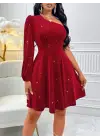 Şık Tek Omuzdan Açık Mini Elbise