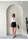 Şık Tokalı Şort Etek
