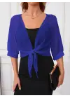 Kadın Truvakar Kol önden Bağlamalı Kısa şifon Bolero Ceket