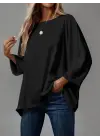 Kadın Truvakar Kollu Bisiklet Yaka Viskon Bluz