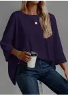 Kadın Truvakar Kollu Bisiklet Yaka Viskon Bluz