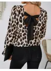 Çarpıcı Leopar Desenli Süprem Bluz