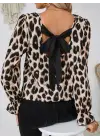Çarpıcı Leopar Desenli Süprem Bluz