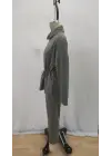 Kadın Uzun Kollu Balıkçı Yaka Belden Lastikli Modal Bluz Ve Pantolon Ikili Takım