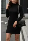 Kadın Uzun Kollu Balıkçı Yaka Triko Mini Boy Elbise