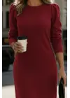 Kadın Uzun Kollu Bisiklet Yaka Iki Iplik Elbise