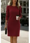 Kadın Uzun Kollu Bisiklet Yaka Iki Iplik Elbise