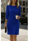 Kadın Uzun Kollu Bisiklet Yaka Iki Iplik Elbise