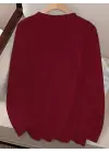 Kadın Uzun Kollu Bisiklet Yaka Kalp Desenli Viskon Bluz