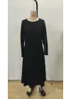 Kadın Uzun Kollu Bisiklet Yaka Midi Modal Elbise