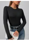 Kadın Uzun Kollu Bisiklet Yaka Süprem Bluz
