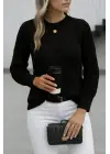 Kadın Uzun Kollu Bisiklet Yaka Triko Bluz