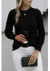 Kadın Uzun Kollu Bisiklet Yaka Triko Bluz