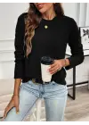 Kadın Uzun Kollu Bisiklet Yaka Triko Bluz