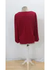 Kadın Uzun Kollu Damla Detaylı Ithal Krep Bluz