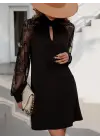 Kadın Uzun Kollu Damla Detaylı Sandy Mini Elbise