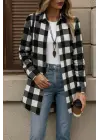 Kadın Uzun Kollu Ekoseli önden Düğmeli Dokuma Uzun Gömlek