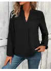 Kadın Uzun Kollu Hakim Yaka Bluz