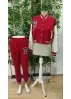 Kadın Uzun Kollu Hakim Yaka önden Düğmeli Ceket Pantolon şardonlu Iki Iplik Ikili Takım