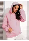 Kadın Uzun Kollu Kapşonlu Bağcıklı Cepli Capitone Sweatshirt