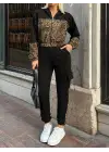 Trend Leopar Desenli İki Parça Takım