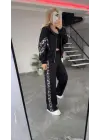 Çarpıcı Desenli Kapşonlu Kadın Takım