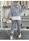 Modern Kapşonlu İki İplik Kadın İkili Takım