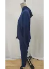 Kadın Uzun Kollu Kapşonlu Viskon Iki Iplik Bluz Ve Pantolon Ikili Takım