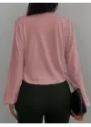 Kadın Uzun Kollu Kruvaze Yaka Sandy Bluz