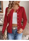 Kadın Uzun Kollu önden Düğmeli Triko Ceket