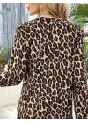 Trend Leopar Desenli Modal Bluz
