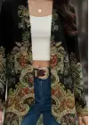 Kadın Uzun Kollu önü Açık Desenli şardonlu Dalgıç Ceket