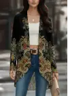 Kadın Uzun Kollu önü Açık Desenli şardonlu Dalgıç Ceket