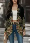 Kadın Uzun Kollu önü Açık Desenli şardonlu Dalgıç Ceket