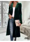Kadın Uzun Kollu önü Açık Kolları Uzun Midi Ceket