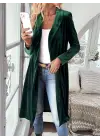 Kadın Uzun Kollu önü Açık Kolları Uzun Midi Ceket