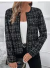 Kadın Uzun Kollu önü Açık şanel Kısa Ceket
