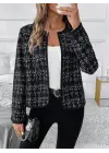 Kadın Uzun Kollu önü Açık şanel Kısa Ceket