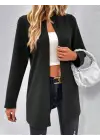 Kadın Uzun Kollu önü Açık Uzun Modal Ceket