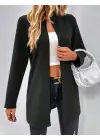 Kadın Uzun Kollu önü Açık Uzun Modal Ceket