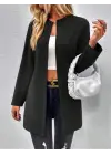 Kadın Uzun Kollu önü Açık Uzun Modal Ceket