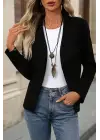 Kadın Uzun Kollu önü Açık Yakalı Süet Ceket
