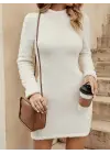 Kadın Uzun Kollu Peluş Mini Boy Elbise