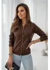 Kadın Uzun Kollu Ribanalı önden Fermuarlı Deri Ceket