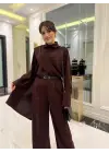 Kadın Uzun Kollu şal Detaylı Bluz Ve Pantolon Ikili Takım
