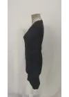 Kadın Uzun Kollu V Yakalı Kısa Kaşkorse Elbise