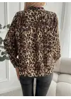 Yenilikçi Modal Leopar Desenli Bluz